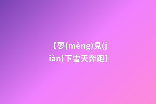 【夢(mèng)見(jiàn)下雪天奔跑】