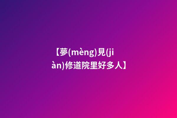 【夢(mèng)見(jiàn)修道院里好多人】