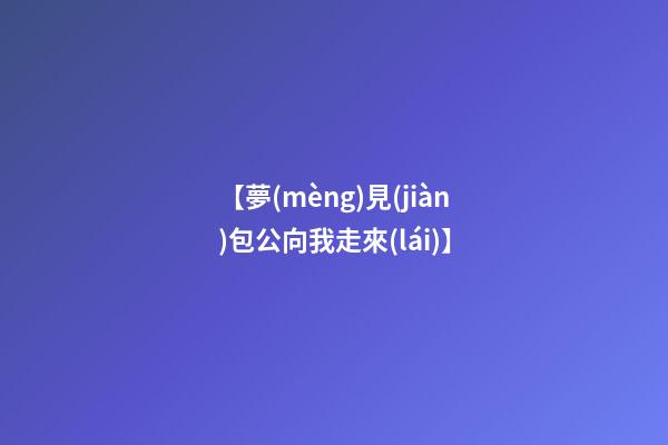 【夢(mèng)見(jiàn)包公向我走來(lái)】