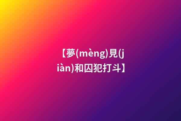 【夢(mèng)見(jiàn)和囚犯打斗】