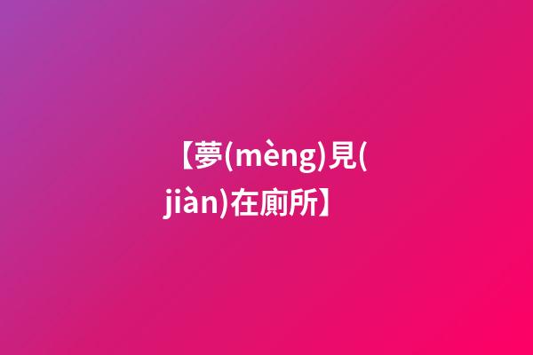 【夢(mèng)見(jiàn)在廁所】