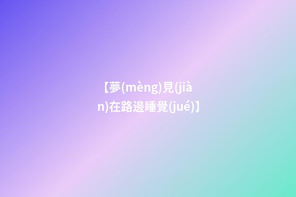 【夢(mèng)見(jiàn)在路邊睡覺(jué)】