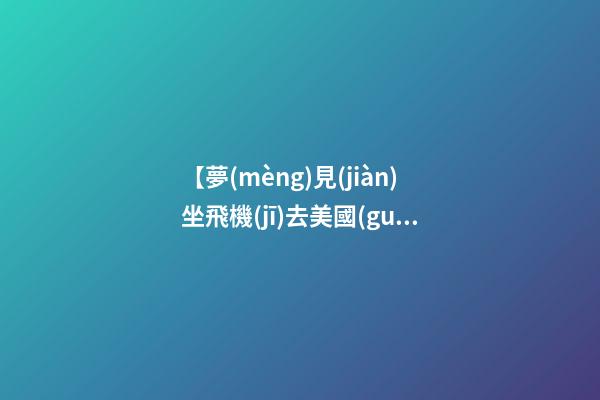 【夢(mèng)見(jiàn)坐飛機(jī)去美國(guó)】