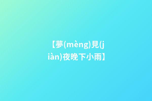 【夢(mèng)見(jiàn)夜晚下小雨】