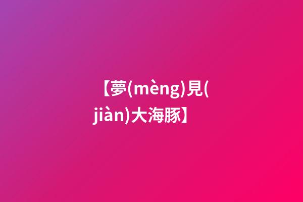 【夢(mèng)見(jiàn)大海豚】