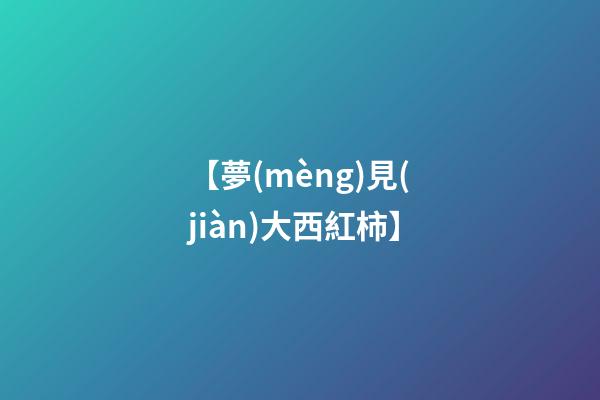 【夢(mèng)見(jiàn)大西紅柿】