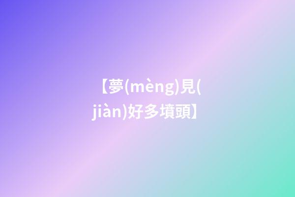 【夢(mèng)見(jiàn)好多墳頭】
