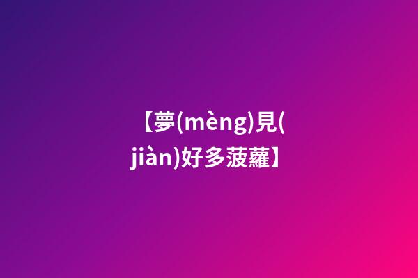 【夢(mèng)見(jiàn)好多菠蘿】