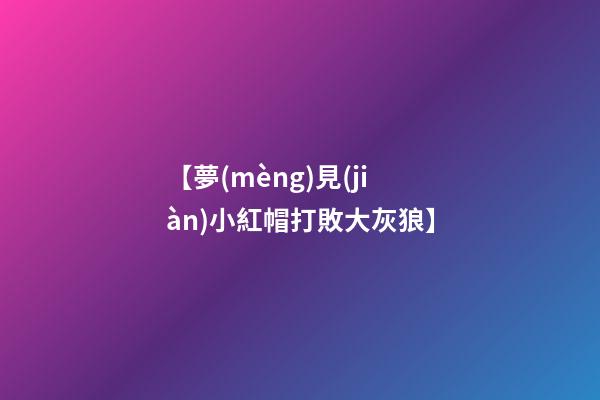 【夢(mèng)見(jiàn)小紅帽打敗大灰狼】