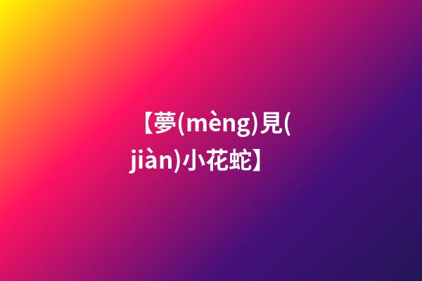 【夢(mèng)見(jiàn)小花蛇】