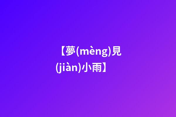 【夢(mèng)見(jiàn)小雨】