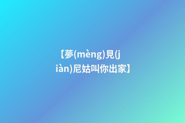 【夢(mèng)見(jiàn)尼姑叫你出家】