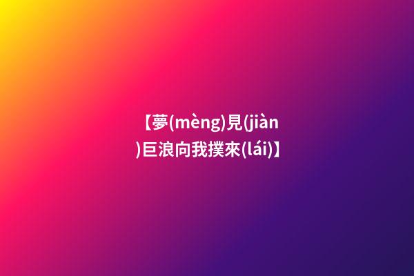 【夢(mèng)見(jiàn)巨浪向我撲來(lái)】