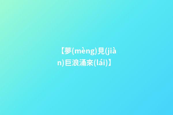 【夢(mèng)見(jiàn)巨浪涌來(lái)】