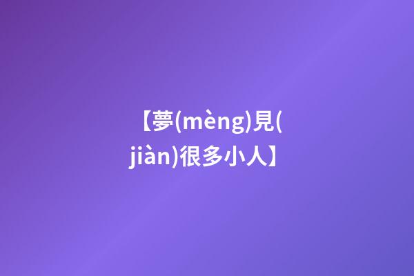 【夢(mèng)見(jiàn)很多小人】