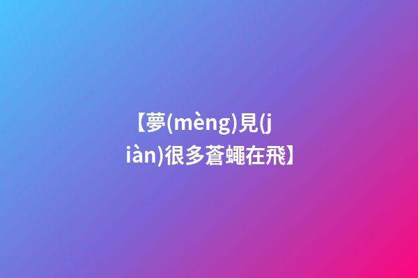 【夢(mèng)見(jiàn)很多蒼蠅在飛】