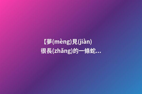 【夢(mèng)見(jiàn)很長(zhǎng)的一條蛇】
