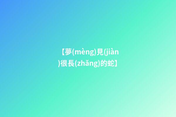 【夢(mèng)見(jiàn)很長(zhǎng)的蛇】