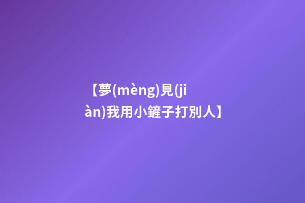 【夢(mèng)見(jiàn)我用小鏟子打別人】