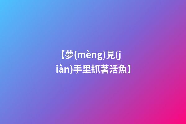 【夢(mèng)見(jiàn)手里抓著活魚】