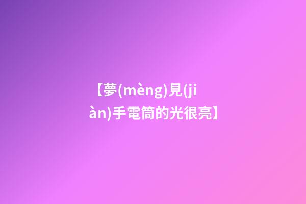 【夢(mèng)見(jiàn)手電筒的光很亮】