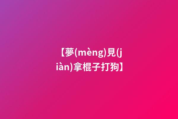【夢(mèng)見(jiàn)拿棍子打狗】