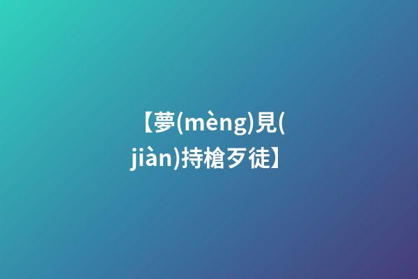 【夢(mèng)見(jiàn)持槍歹徒】
