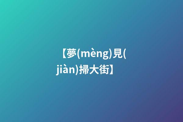【夢(mèng)見(jiàn)掃大街】