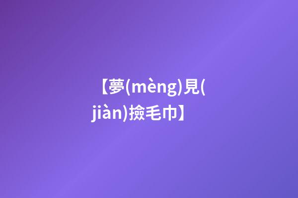 【夢(mèng)見(jiàn)撿毛巾】