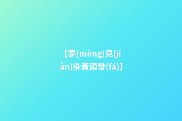 【夢(mèng)見(jiàn)染黃頭發(fā)】