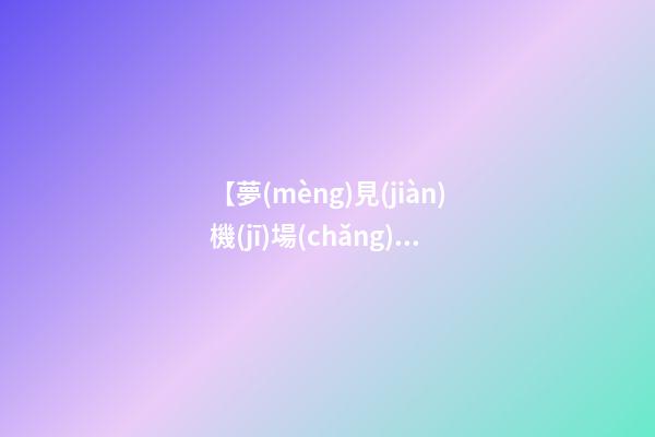 【夢(mèng)見(jiàn)機(jī)場(chǎng)等飛機(jī)】