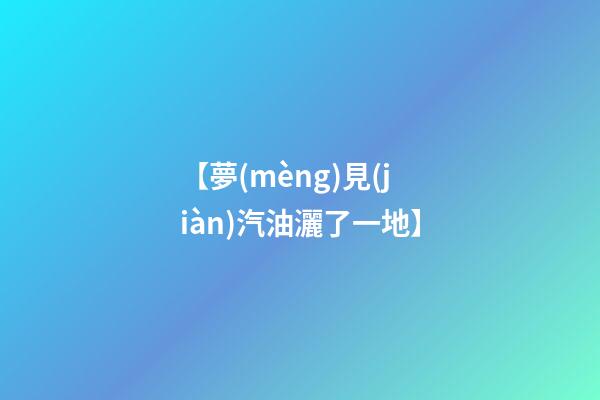 【夢(mèng)見(jiàn)汽油灑了一地】