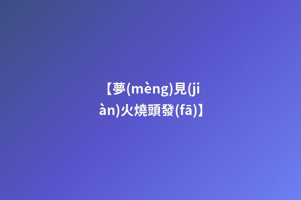 【夢(mèng)見(jiàn)火燒頭發(fā)】