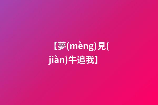 【夢(mèng)見(jiàn)牛追我】