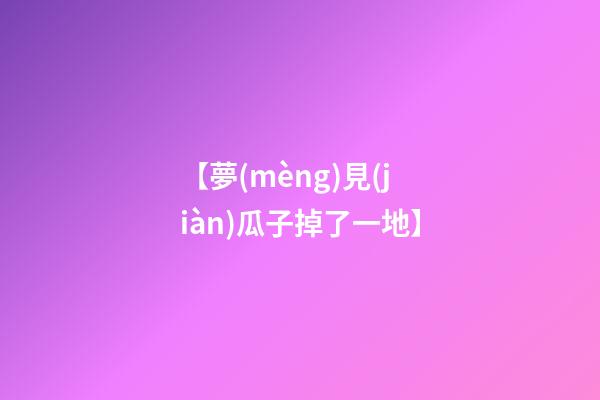 【夢(mèng)見(jiàn)瓜子掉了一地】