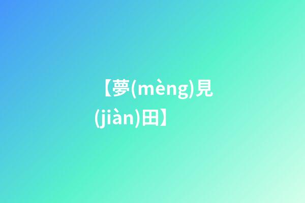 【夢(mèng)見(jiàn)田】