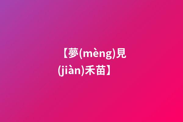 【夢(mèng)見(jiàn)禾苗】