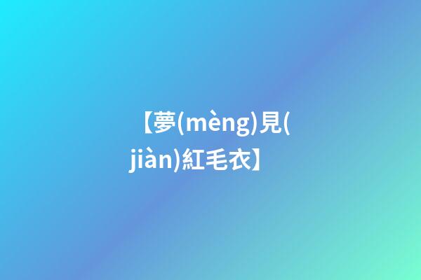 【夢(mèng)見(jiàn)紅毛衣】