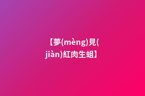 【夢(mèng)見(jiàn)紅肉生蛆】