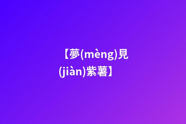 【夢(mèng)見(jiàn)紫薯】