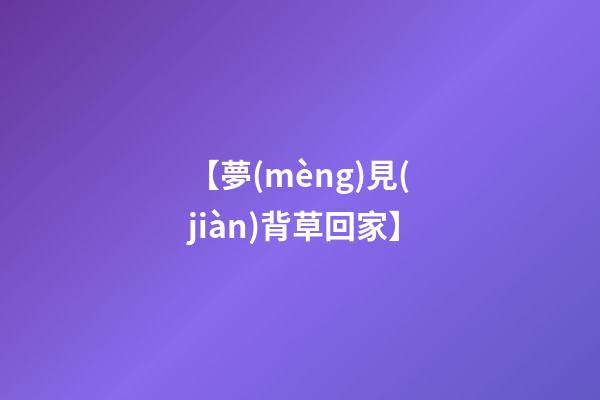 【夢(mèng)見(jiàn)背草回家】