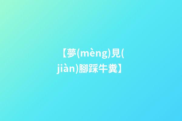 【夢(mèng)見(jiàn)腳踩牛糞】