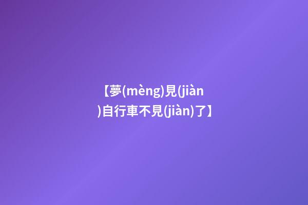 【夢(mèng)見(jiàn)自行車不見(jiàn)了】