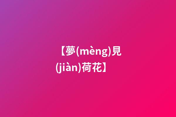 【夢(mèng)見(jiàn)荷花】