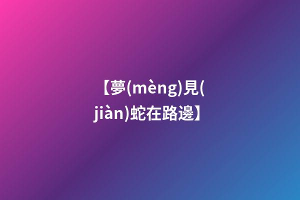 【夢(mèng)見(jiàn)蛇在路邊】