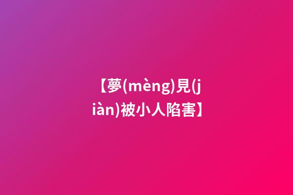 【夢(mèng)見(jiàn)被小人陷害】