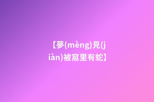 【夢(mèng)見(jiàn)被窩里有蛇】