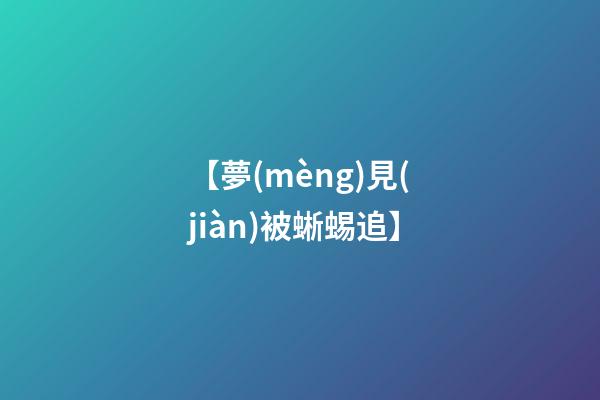 【夢(mèng)見(jiàn)被蜥蜴追】