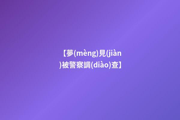 【夢(mèng)見(jiàn)被警察調(diào)查】