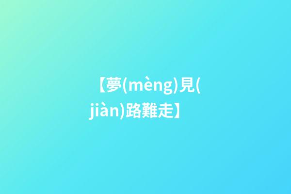 【夢(mèng)見(jiàn)路難走】